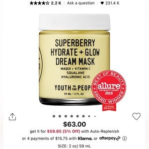 YTTP FULL SIZE Superberry Hydrate + Glow Dream Night Cream with
Vitamin C
